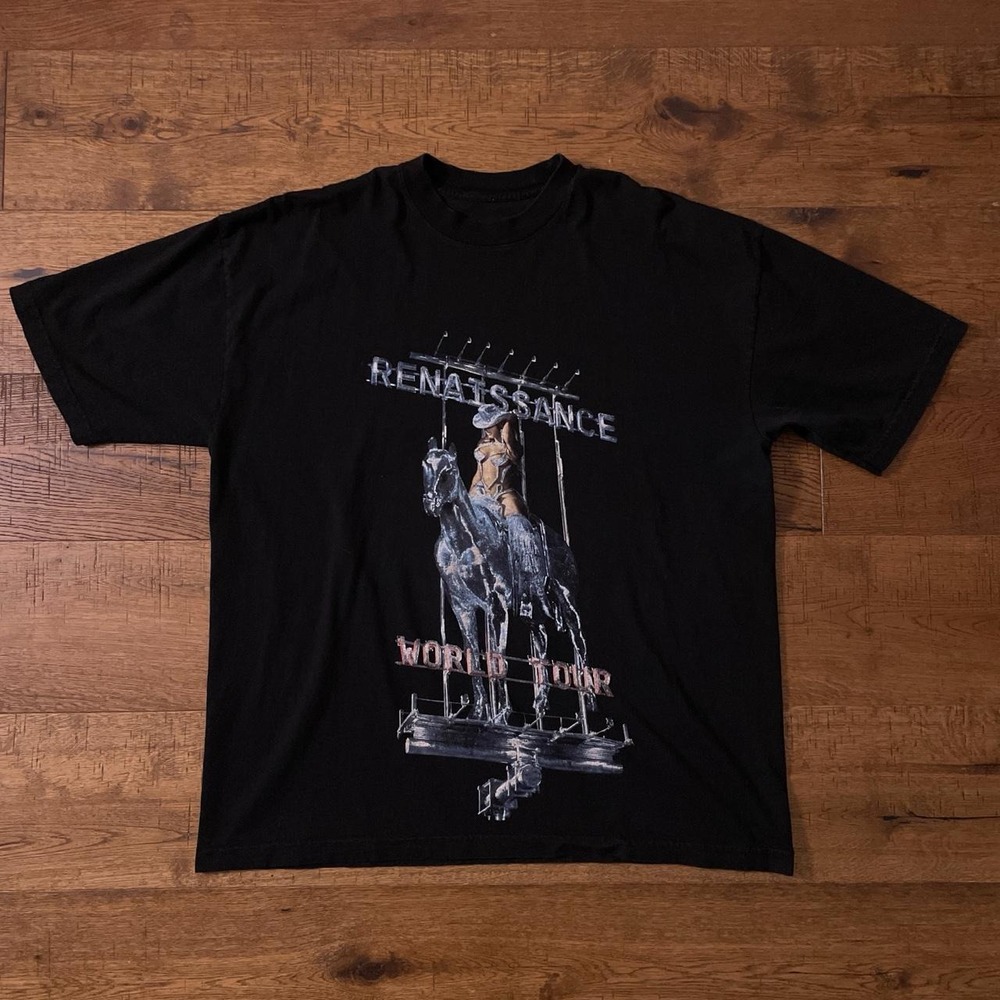 Beyonce Renaissance World Tour Shirt Mens XL Black Western Concert Merch Tee